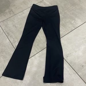 Black flared leggings